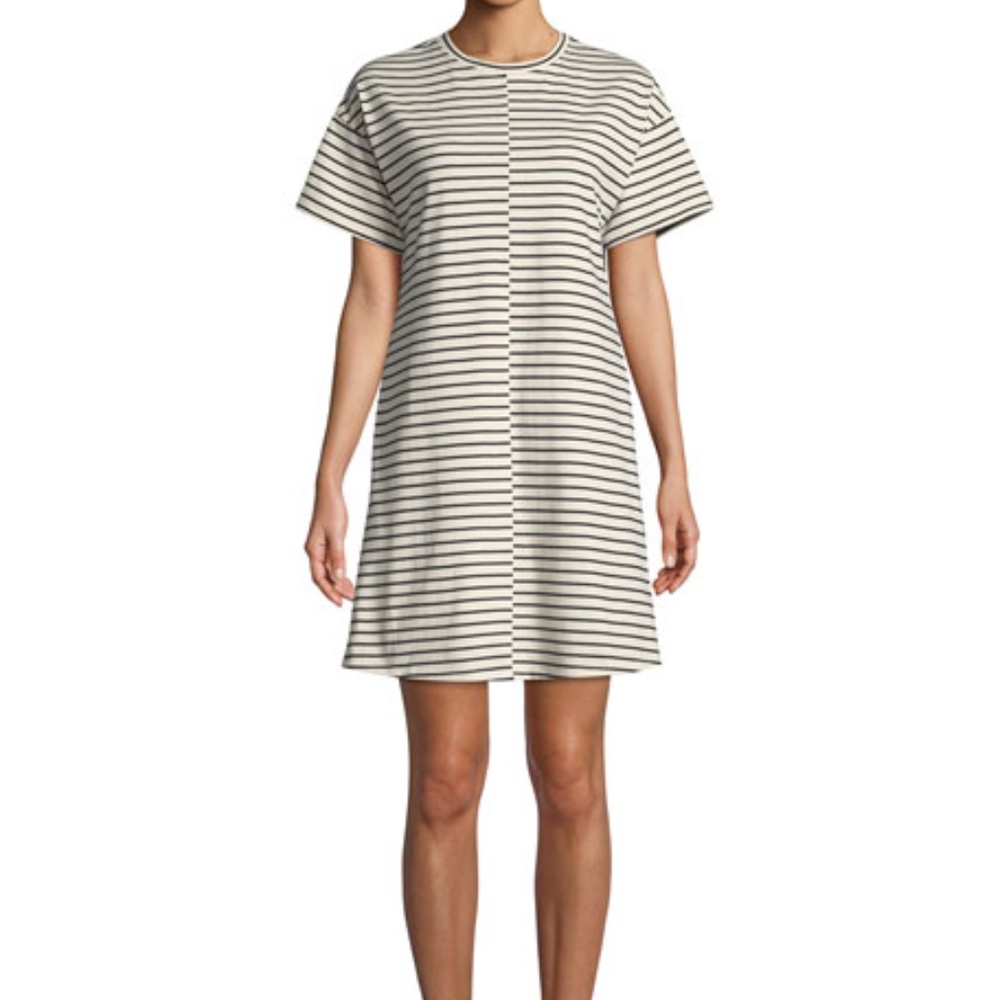 Theory Relaxed Bay Stripe Combo Shift Dress Sz S